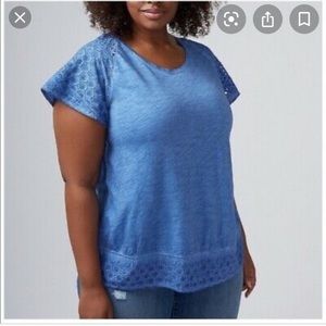 Eyelet Raglan-Sleeve Top